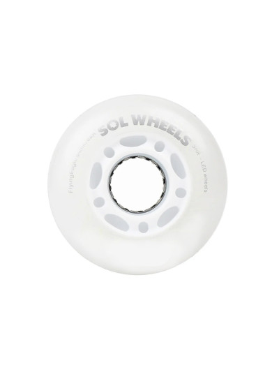 Roue Roller - FLYING EAGLE Sol Led - 80mm 88a - Blanche - Jeu de 4