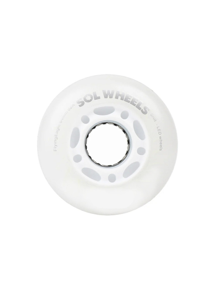 Roue Roller - FLYING EAGLE Sol Led - 80mm 88a - Blanche - Jeu de 4