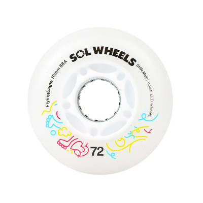 Skates Wheels - FLYING EAGLE Sol Led - 72mm 88a - Multicolor - Set of 4