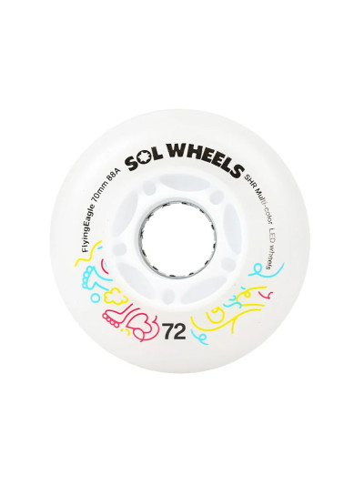 Roue Roller - FLYING EAGLE Sol Led - 72mm 88a - Multicolor - Jeu de 4