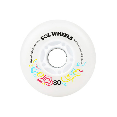 Roue Roller - FLYING EAGLE Sol Led - 80mm 88a - Multicolor - Jeu de 4