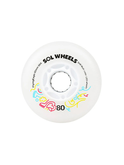 Roue Roller - FLYING EAGLE Sol Led - 80mm 88a - Multicolor - Jeu de 4