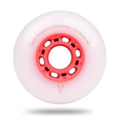 Skates Wheels - FLYING EAGLE Ice Cream - 80mm 86a - Red - Set of 8