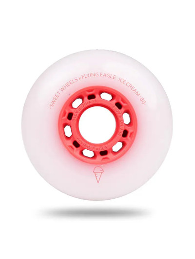 Roue Roller - FLYING EAGLE Ice Cream - 80mm 86a - Red - Jeu de 8