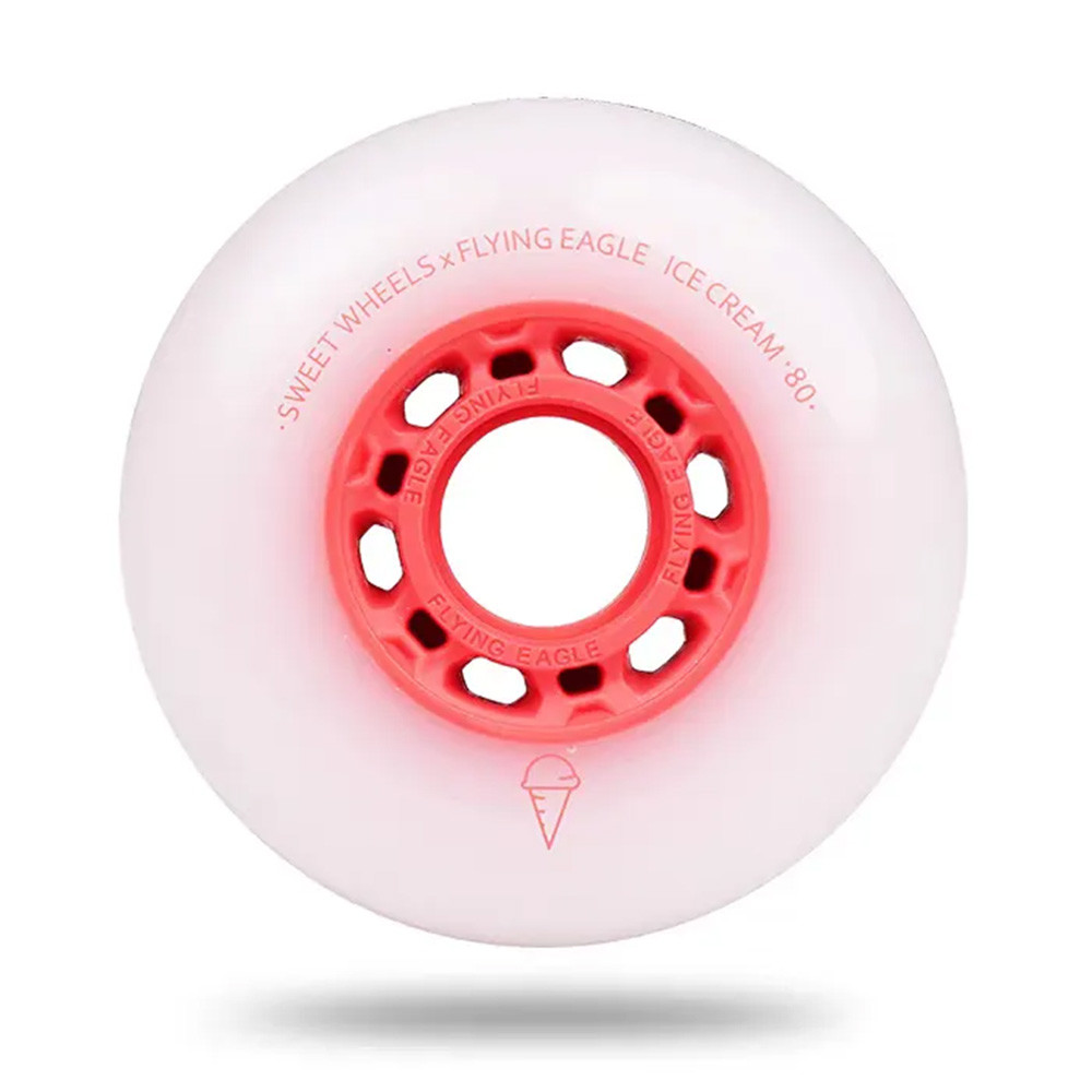 Skates Wheels - FLYING EAGLE Ice Cream - 80mm 86a - Red - Set of 8