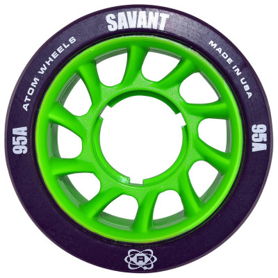 Roue Roller Derby - ATOM Savant X-Slim - 59mm 95a - Noir- Jeu de 4