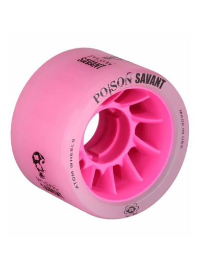 Roue Roller Derby - ATOM - Poison Savant - Rose - 59mm 84a - Jeu de 4