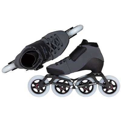 Roller Enfant Course - POWERSLIDE Triple X Evo - Gris Noir - Réglable