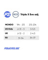 Kids Speed Skates - POWERSLIDE Triple X Evo - Dark Grey - Adjustable sizing chart