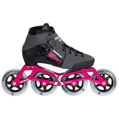 Roller Enfant Course - POWERSLIDE Triple X Evo - Rose - Réglable