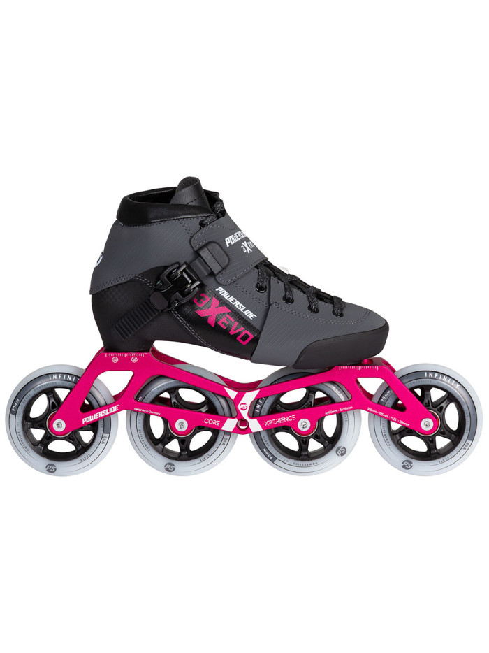 Kids Speed Skates - POWERSLIDE Triple X Evo - Hot Pink - Adjustable