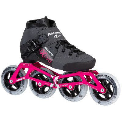 Roller Enfant Course - POWERSLIDE Triple X Evo - Rose - Réglable