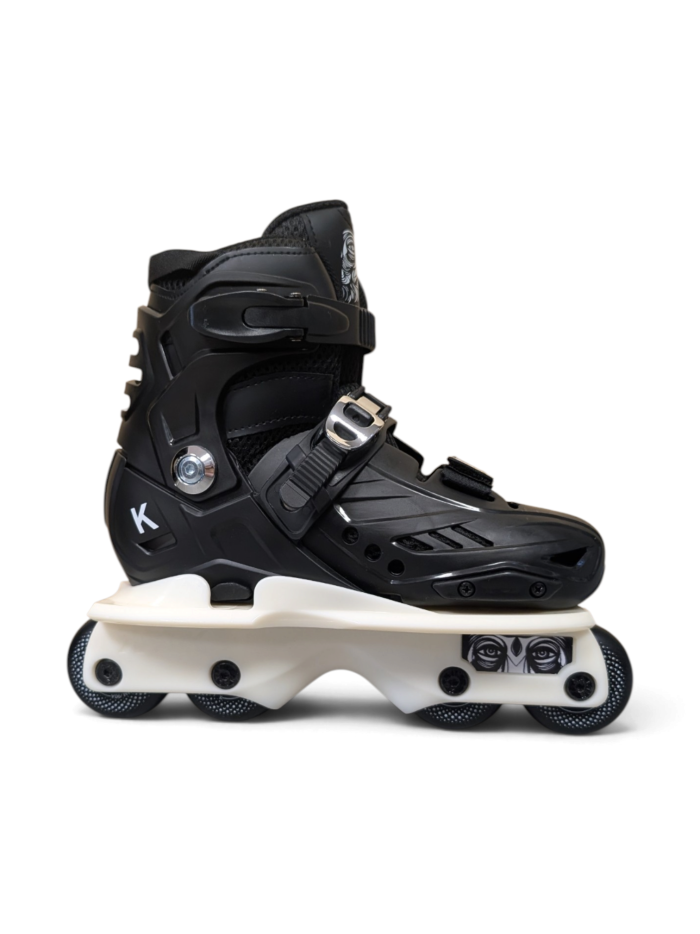 Roller Agressif Enfant - KALTIK K - Noir Blanc - Réglable
