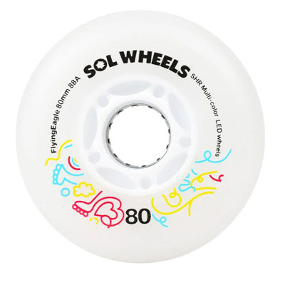 Roue Roller - FLYING EAGLE Sol Led - 80mm 88a - Multicolor - Jeu de 4