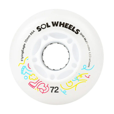 Roue Roller - FLYING EAGLE Sol Led - 72mm 88a - Multicolor - Jeu de 4