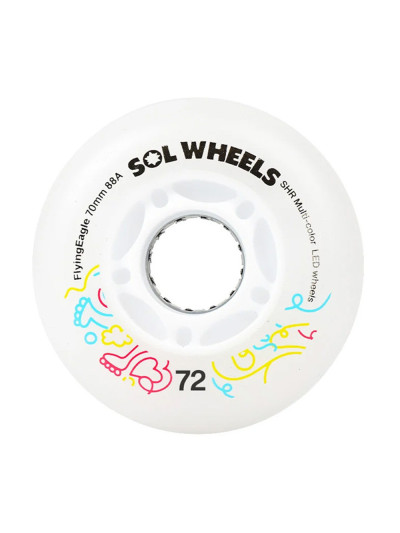 Roue Roller - FLYING EAGLE Sol Led - 72mm 88a - Multicolor - Jeu de 4