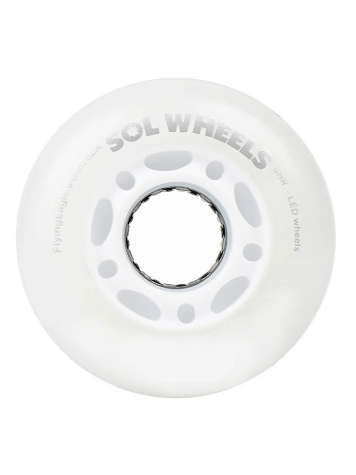 Roue Roller - FLYING EAGLE Sol Led - 80mm 88a - Blanche - Jeu de 4