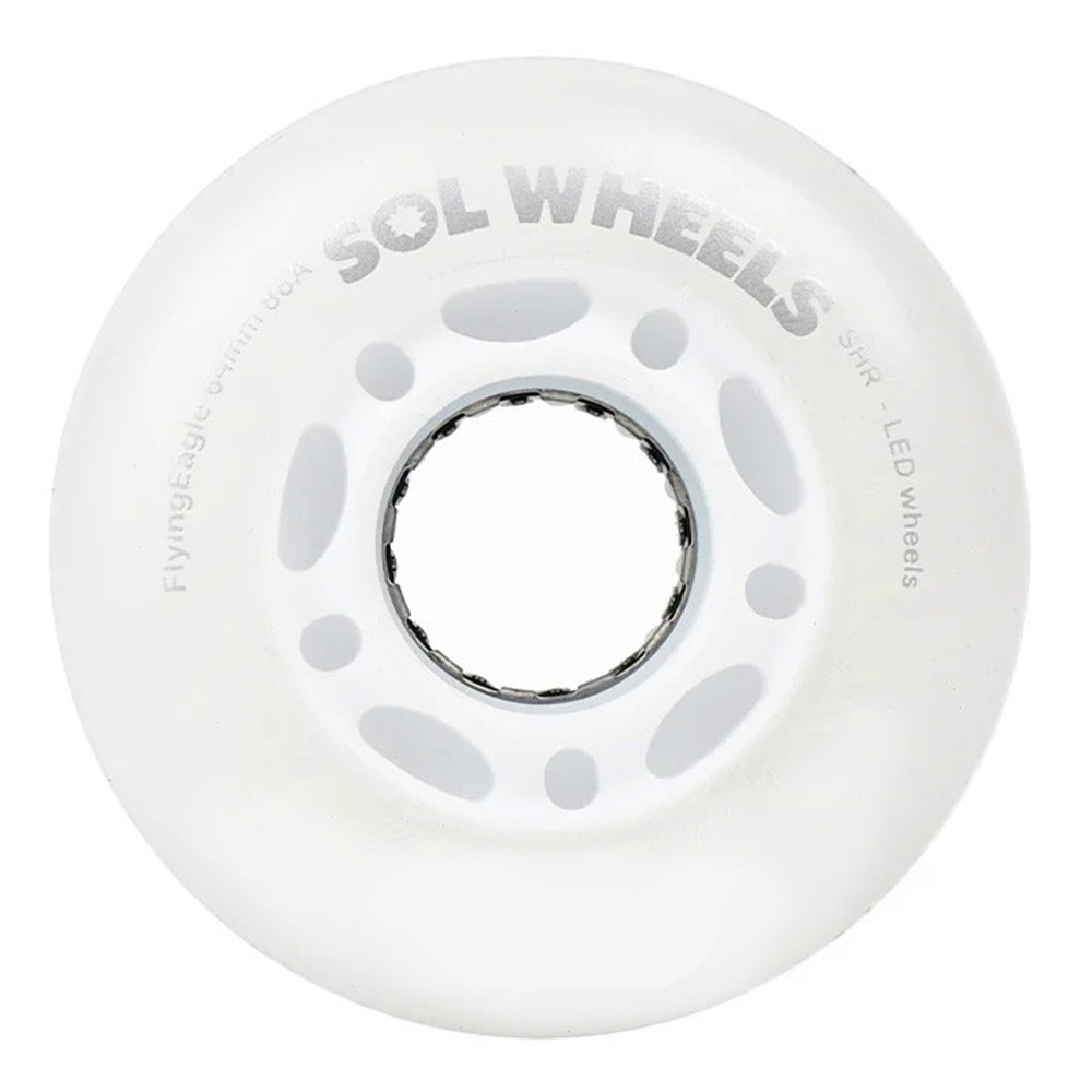 Skates Wheels - FLYING EAGLE Sol Led - 80mm 88a - White - Set of 4