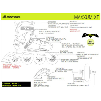 Women Fitness Skates - ROLLERBLADE Maxxum W - Anthracite Aqua Blue spare parts