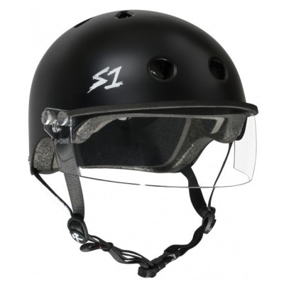Roller Skates Visor Helmet - S ONE Lifer - Black Matt