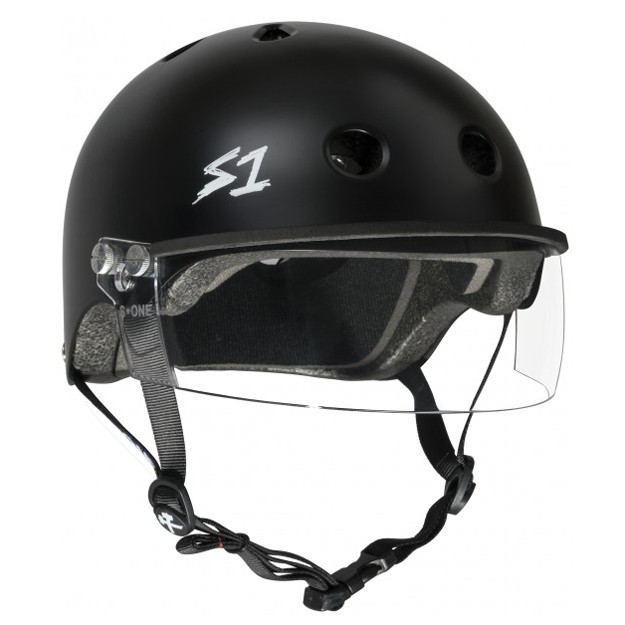 Roller Skates Visor Helmet - S ONE Lifer - Black Matt