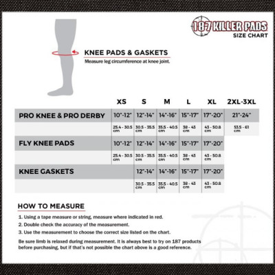 Knee pad - 187 KILLER PADS Pro - Derby - Pair - sizing