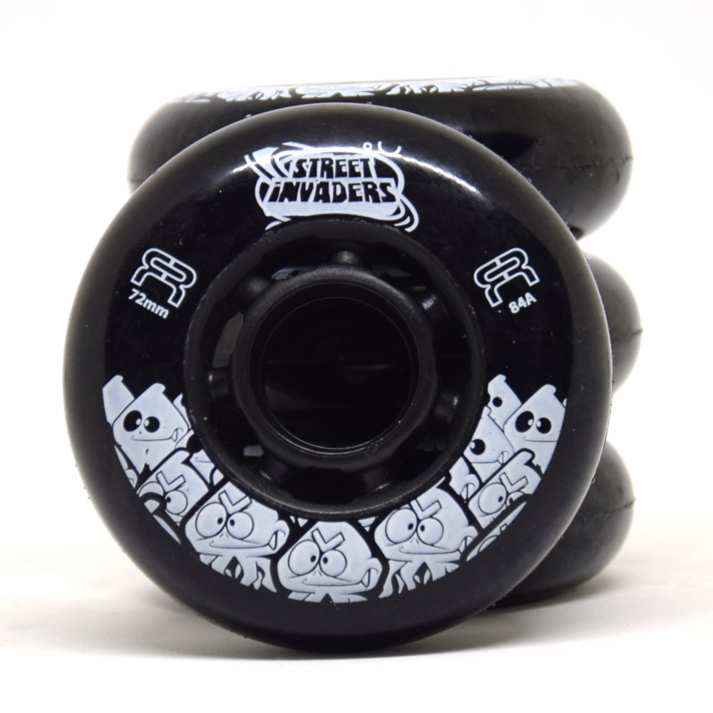 Skates Wheels - FR SKATES Street Invaders - Black - 72mm 84a - Set of 4