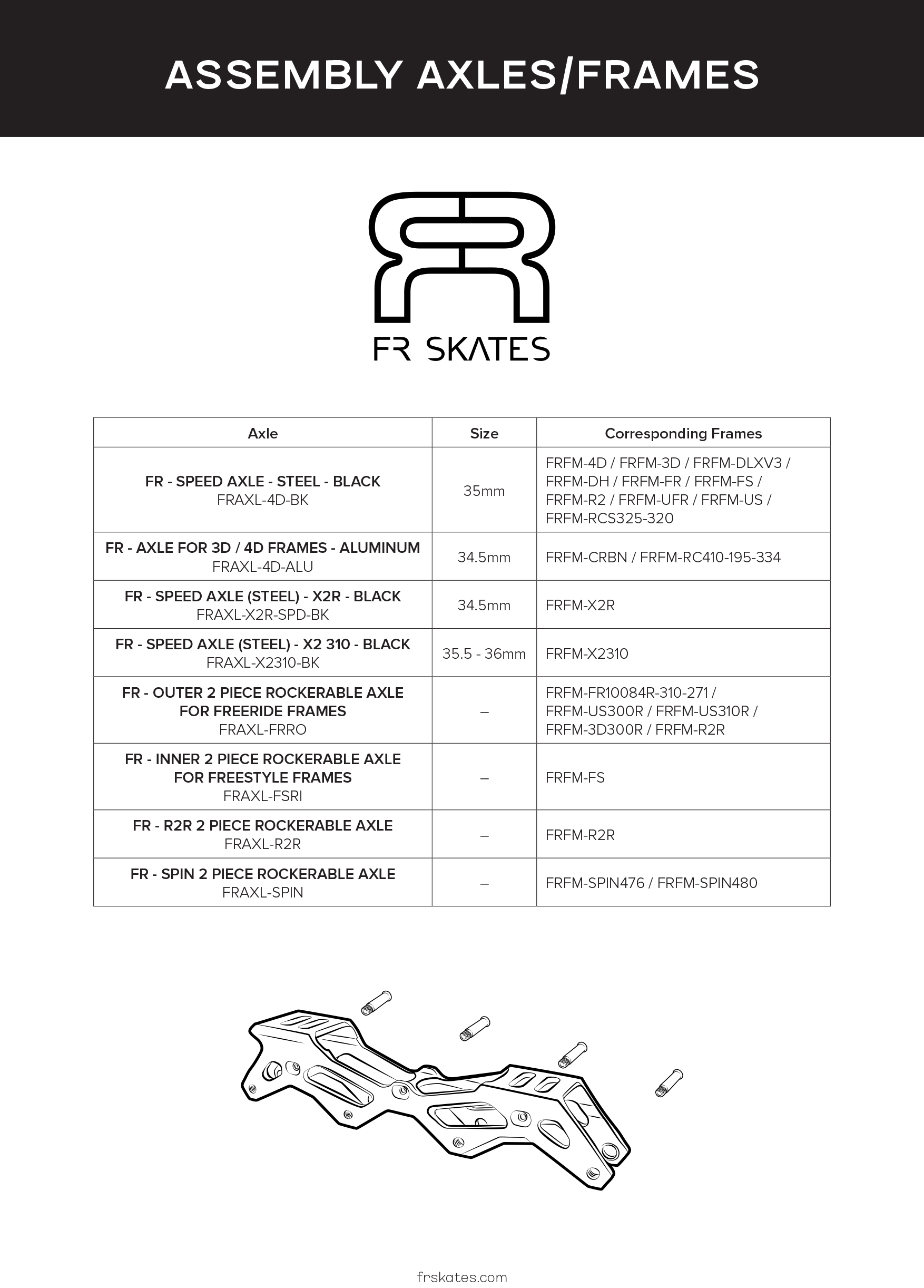 axe de roue pour roller FR SKATES