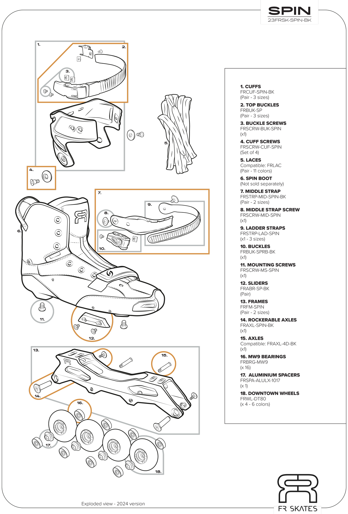 FR SKATES Spin : informations techniques et guide des tailles