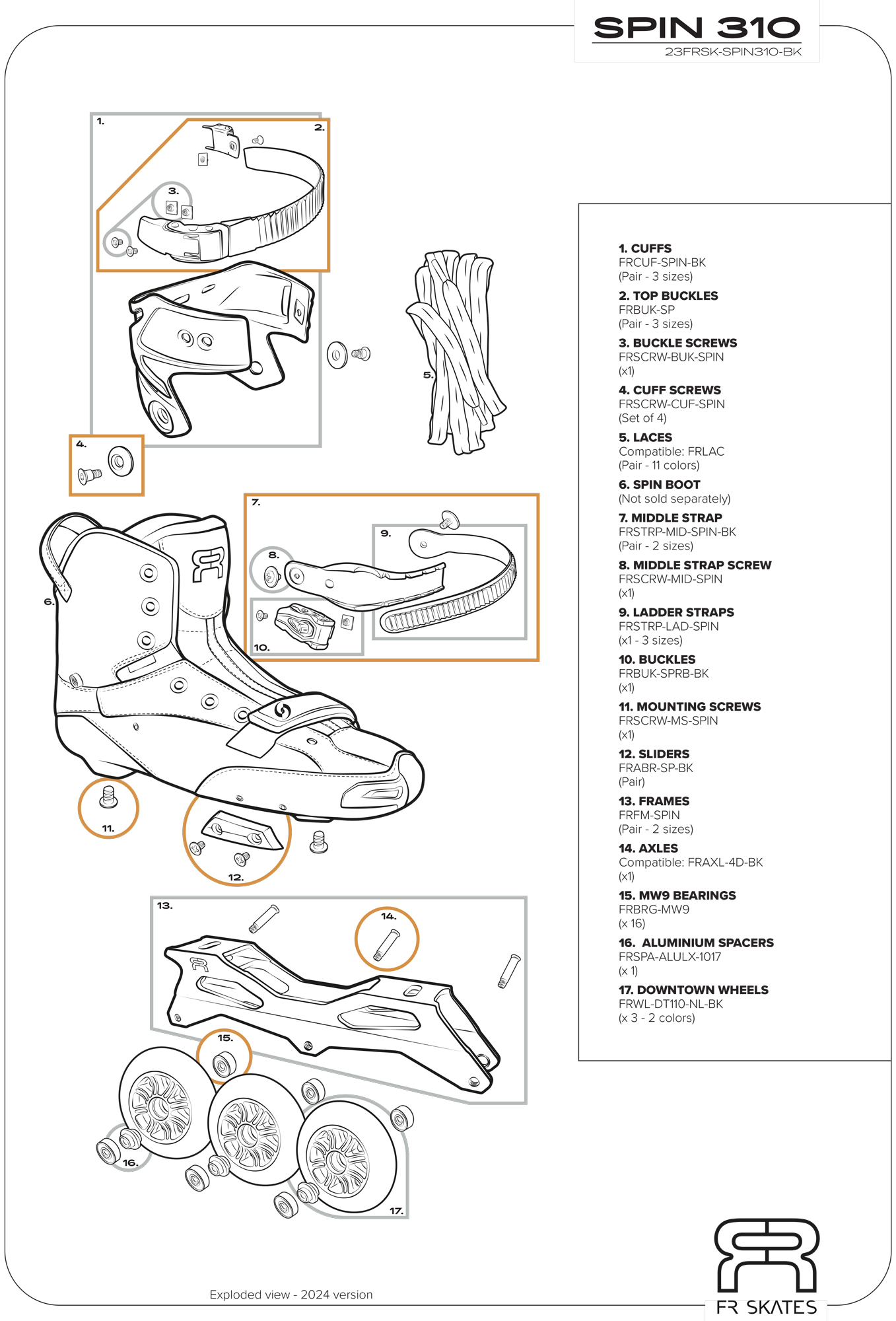 FR SKATES Spin : informations techniques et guide des tailles